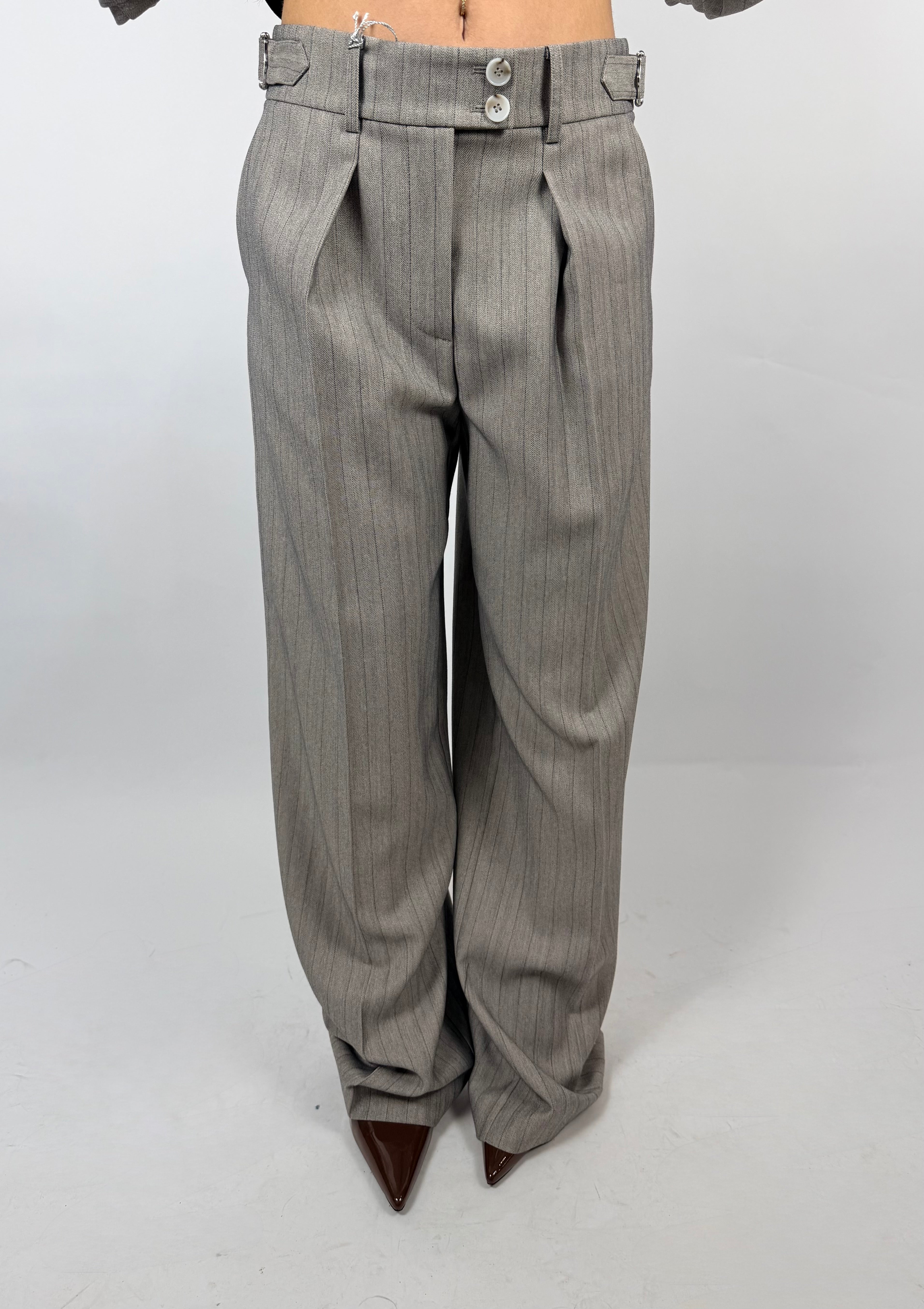 Pantalone Gessato, Grigio - Patrizia Pepe