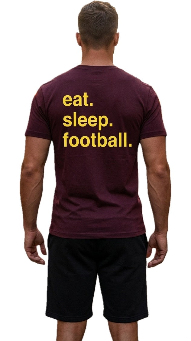 T-shirt ‘Eat Sleep Football’, Bordeaux/Giallo - Lyle&Scott