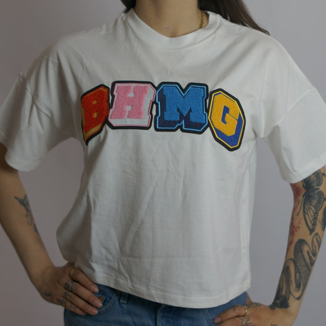 T-shirt Big Logo Rilievo, Bianco - BHMG