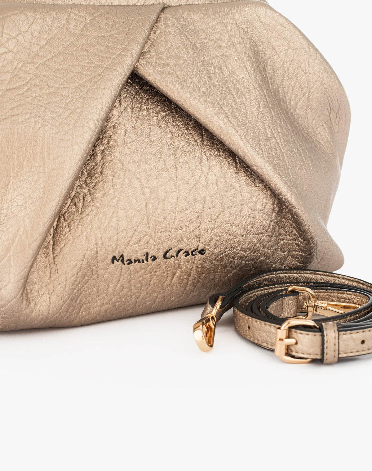 Borsa Pouch Geometrica, Oro - Manila Grace