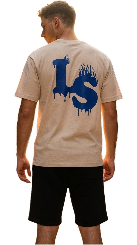 T-shirt LS, Sabbia/Blu Elettrico - Lyle&Scott