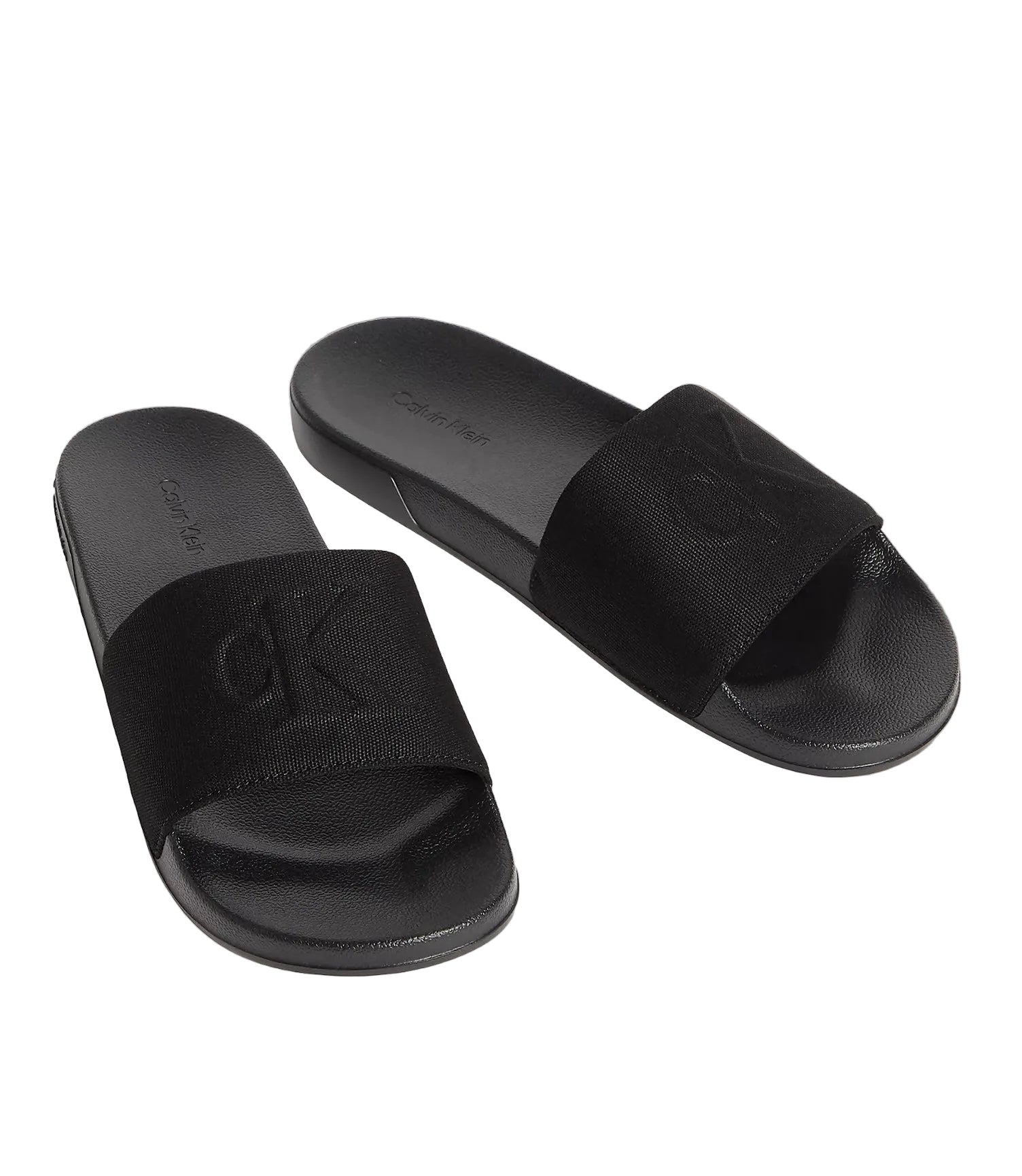 Ciabatta Tela Logo Tonal, Nero - Calvin Klein