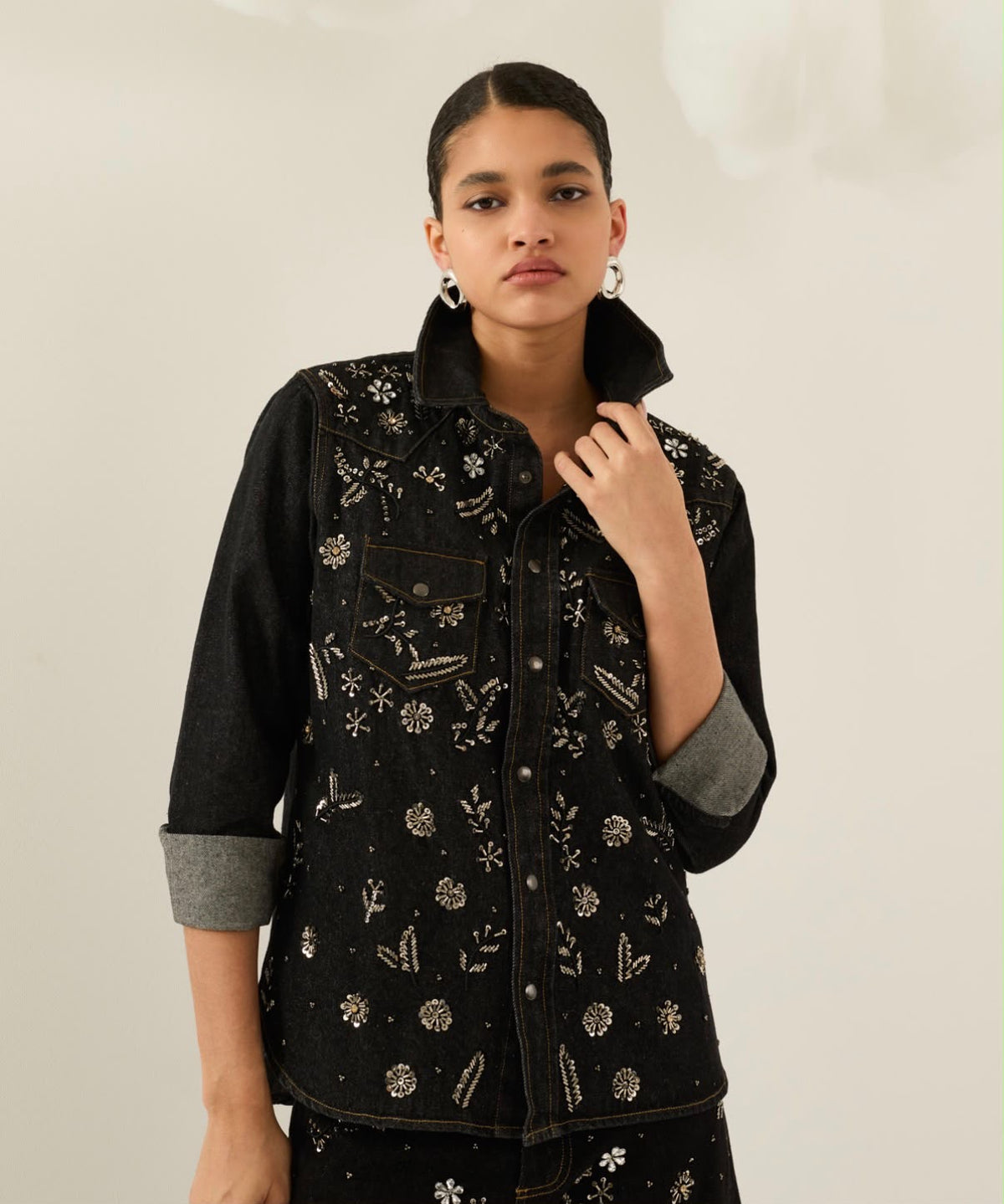 Denim Giacca Appliccazioni, Blu Notte - Souvenir