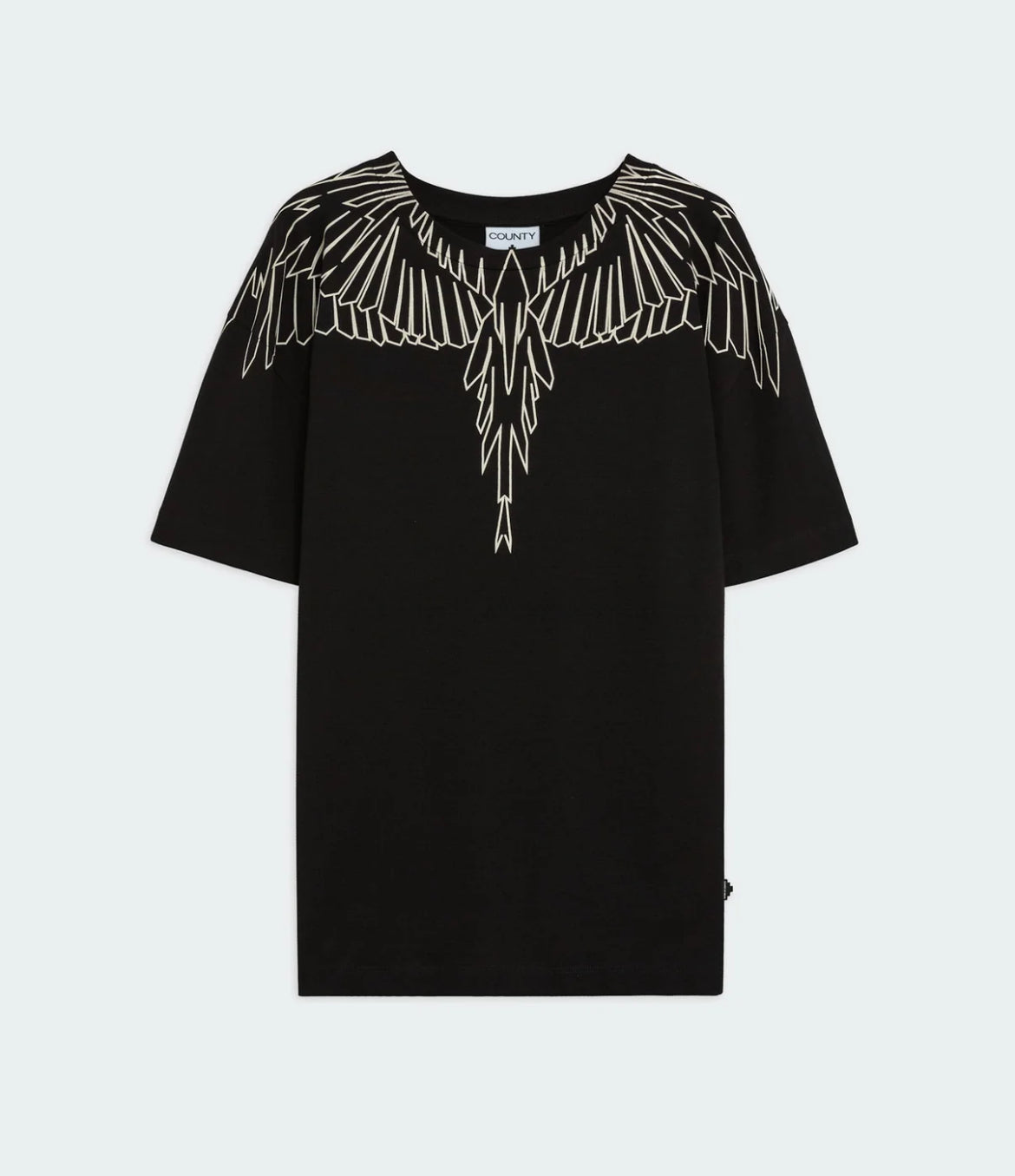 T-shirt Stylized Wings, Jet Black - County Of Milan