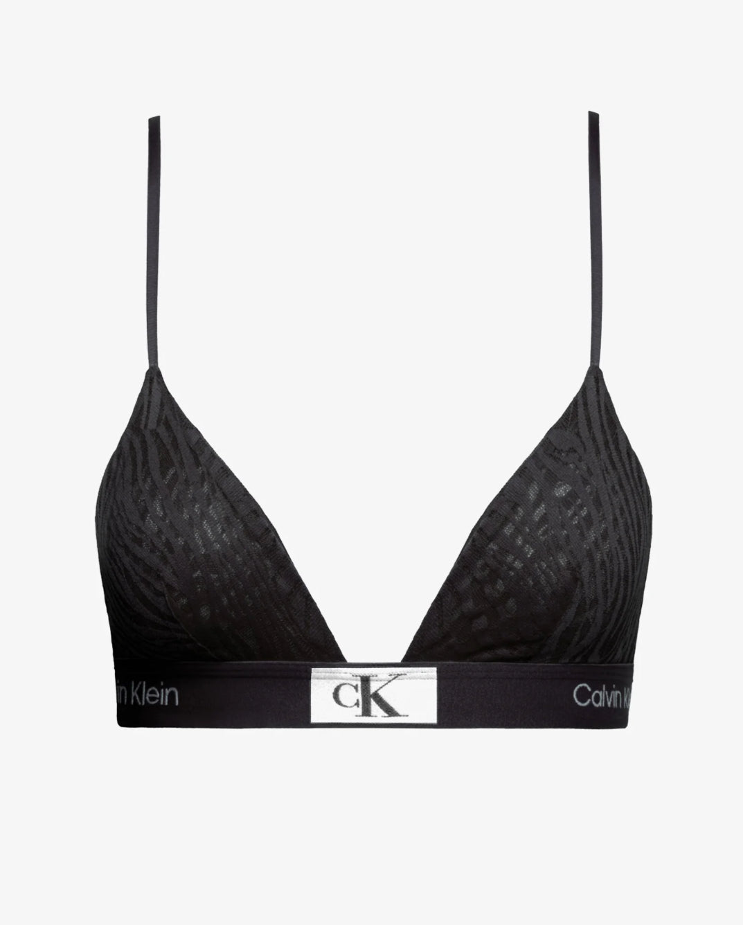 Reggiseno Triangolo Pizzo Zebra, Nero - Calvin Klein