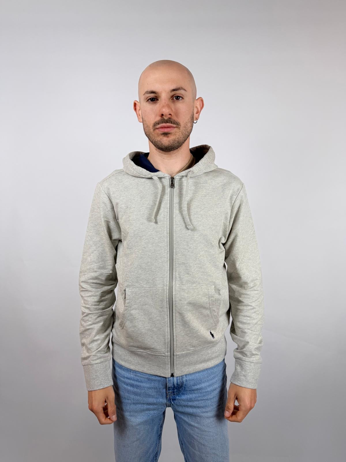 Felpa Zip Mini Logo, Grigio/Blu - Polo Ralph Lauren