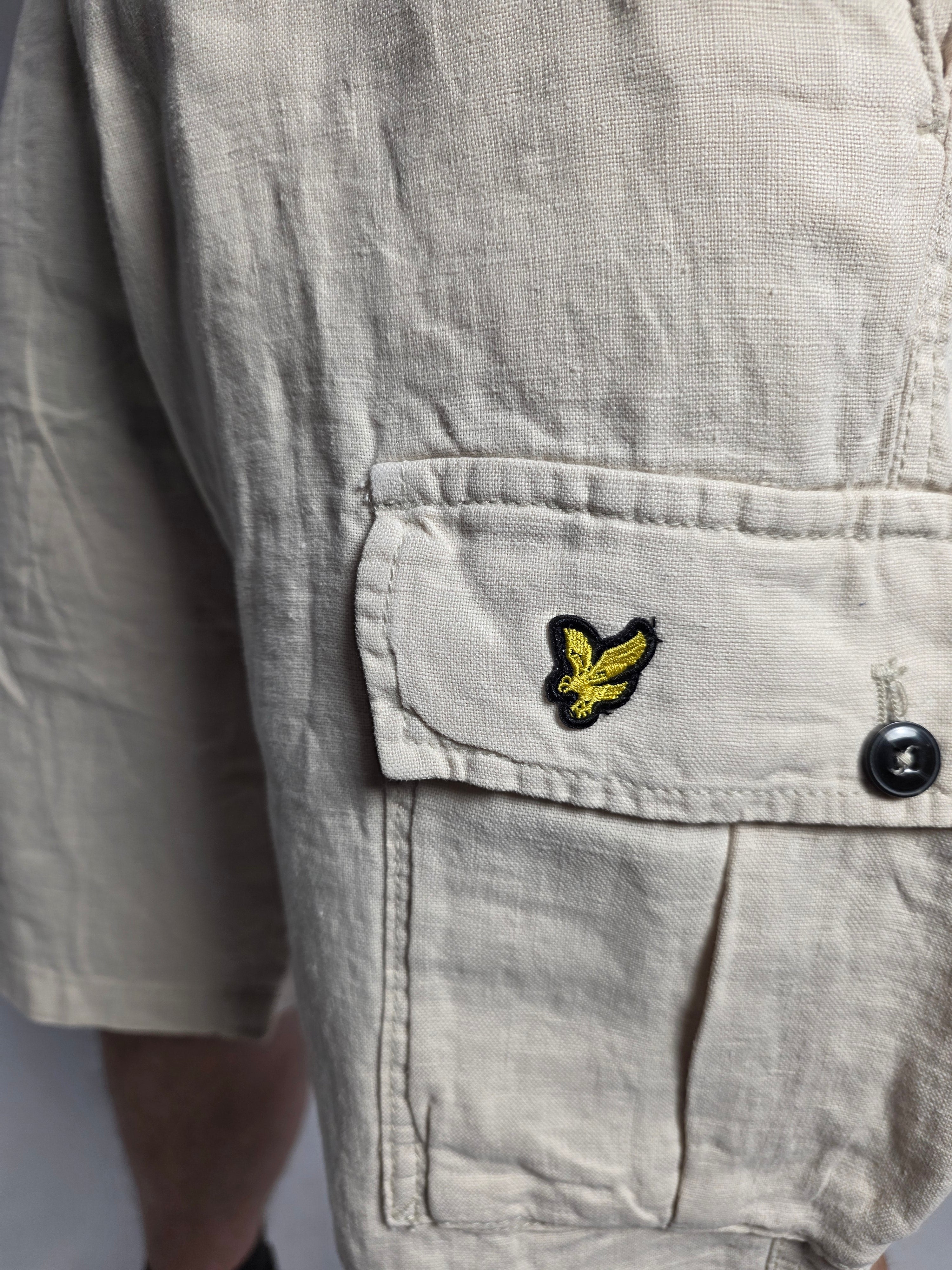 Pantaloncino Cargo Lino, Écru