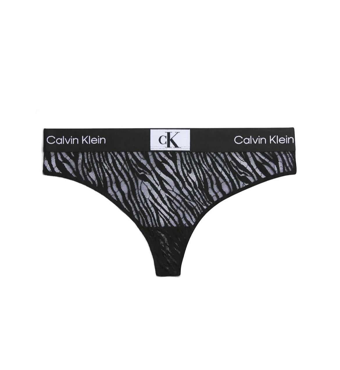 Perizoma Pizzo Zebra, Nero - Calvin Klein