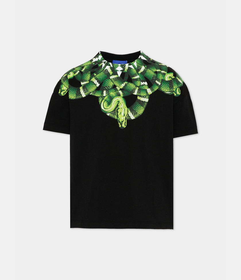 T-shirt Green Snake, nero - County Of Milan