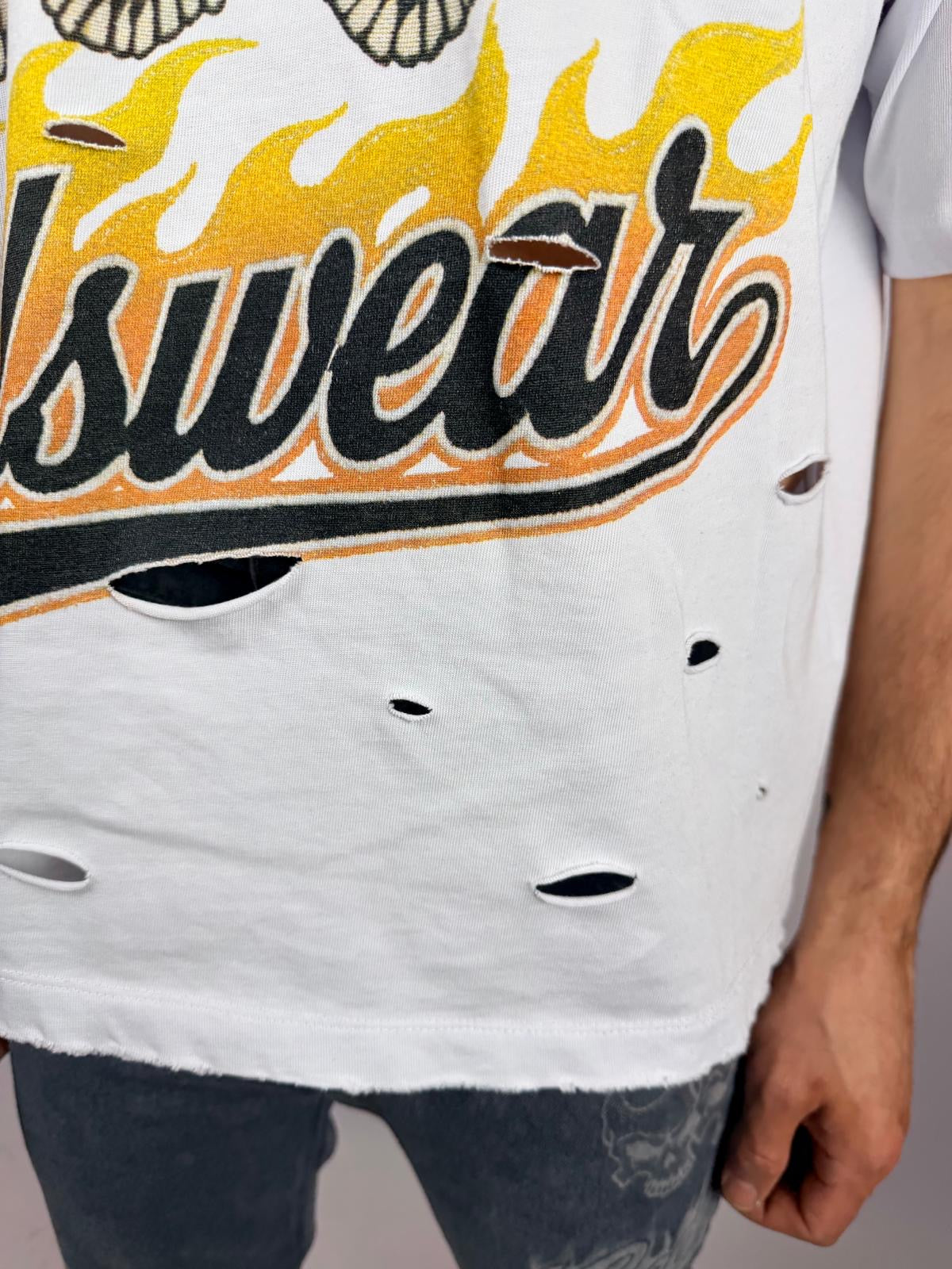 Riders T-shirt, Bianco Ottico - GCDS