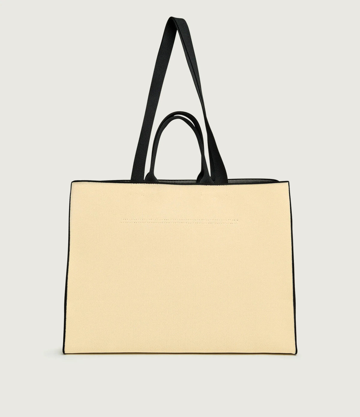 Borsa Shopper In Tessuto, Panna/Nero - Patrizia Pepe