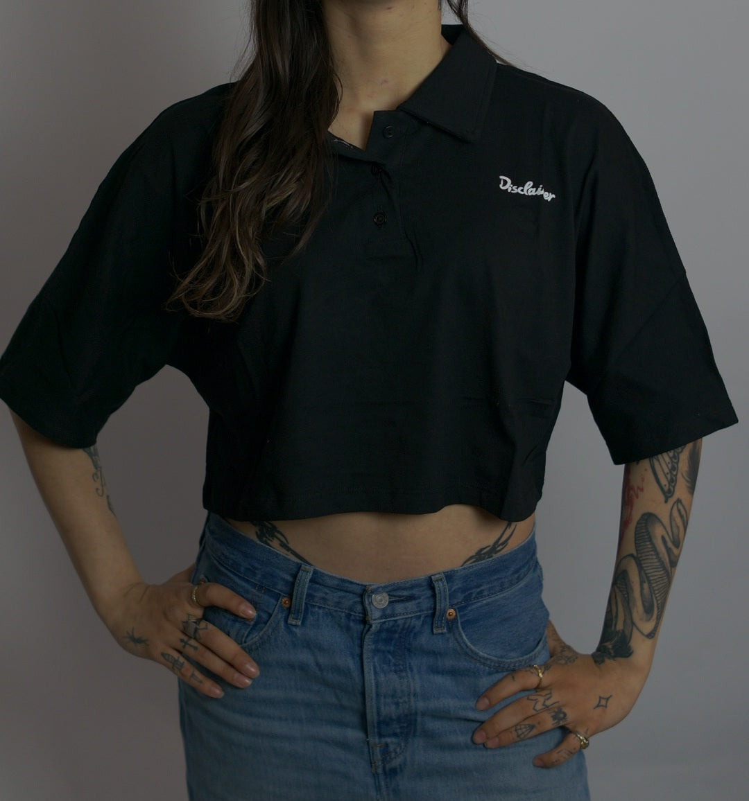 Polo Crop Mini Logo, Nero - Disclaimer