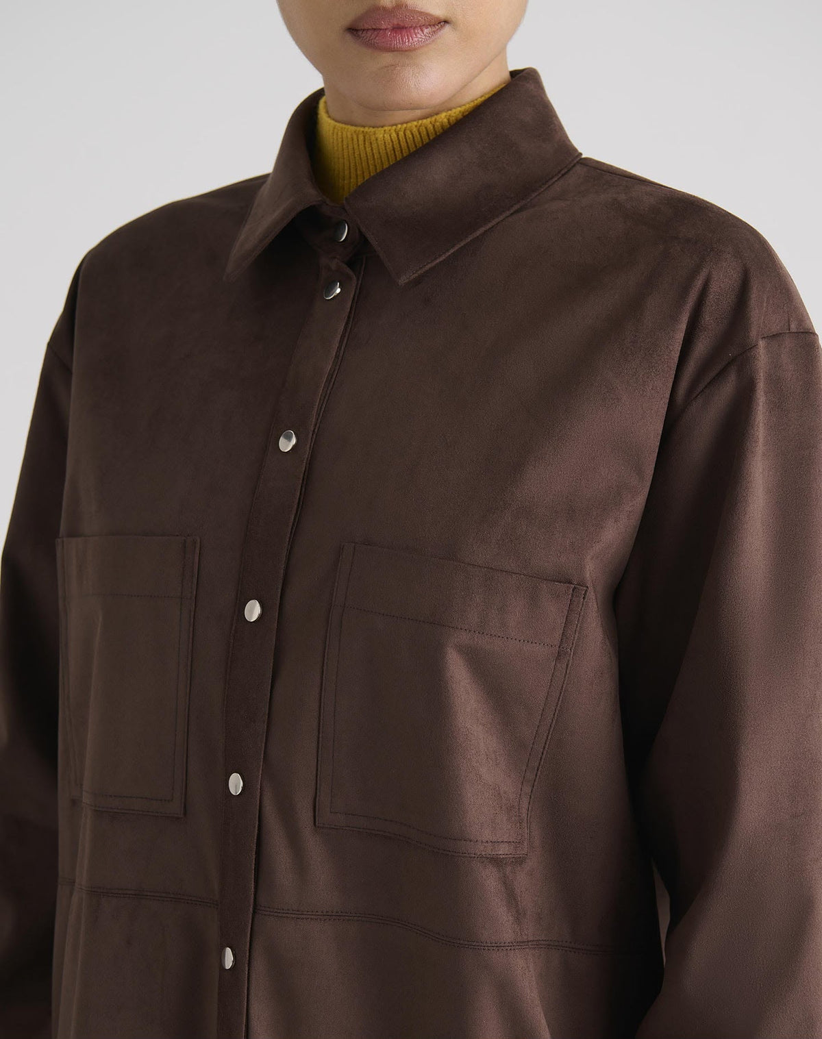 Camicia Effetto Suede, Moro - Manila Grace