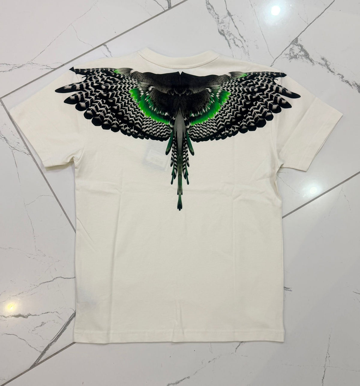 T-shirt Logo, Black/Green Wings, Bianco - County Of Milan