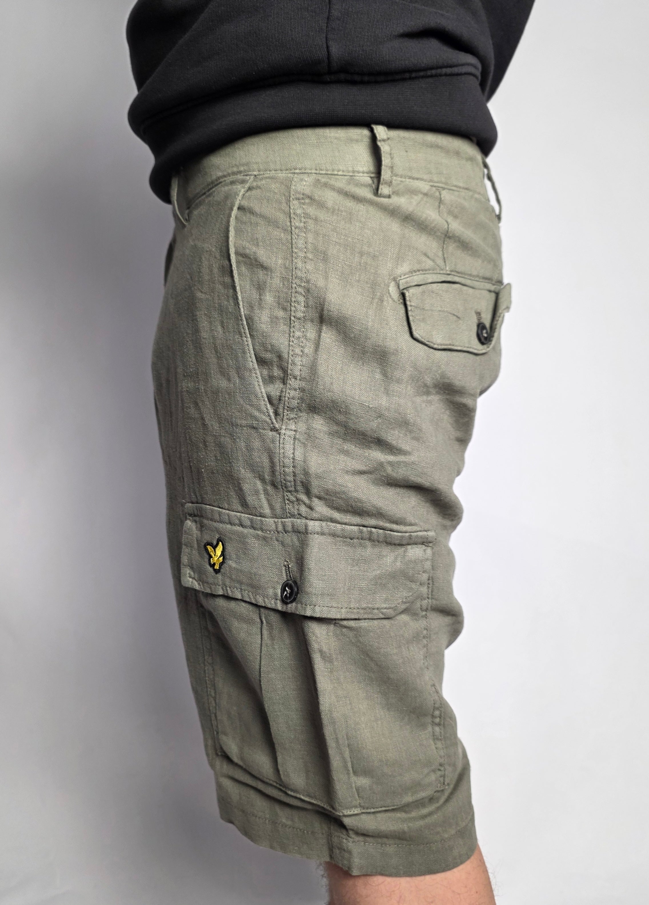 Pantaloncino Cargo Lino, Militare - Lyle&Scott