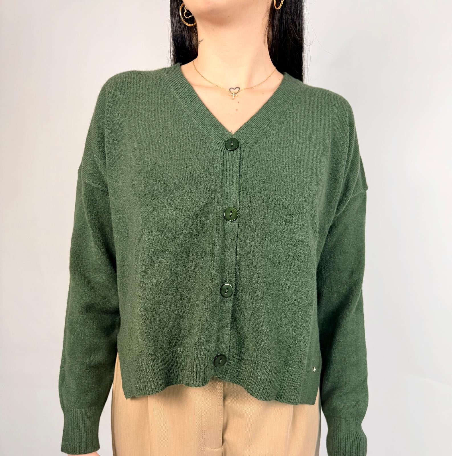 Cardigan Viscosa, Verde - White Wise