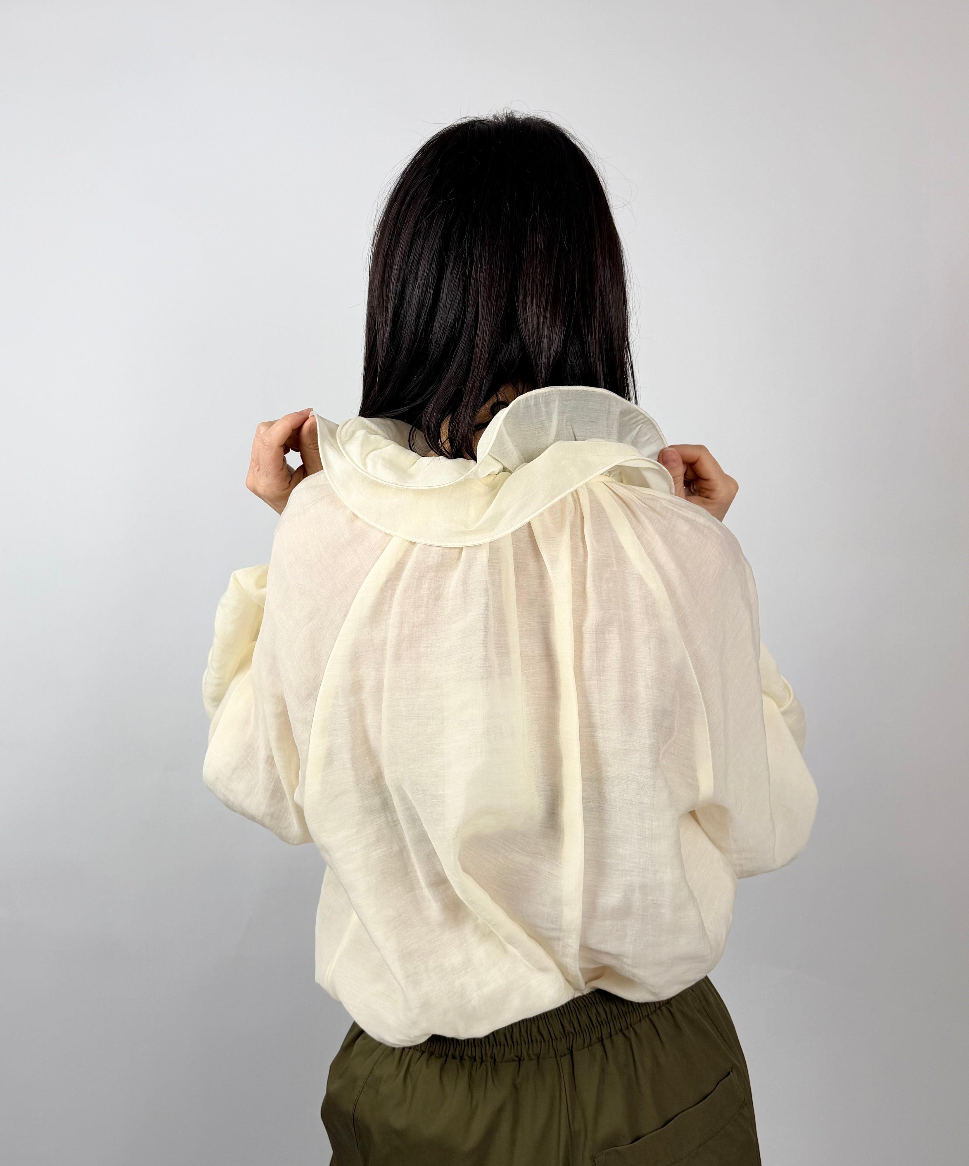 Camicia Rouches, Panna - Philia Loft