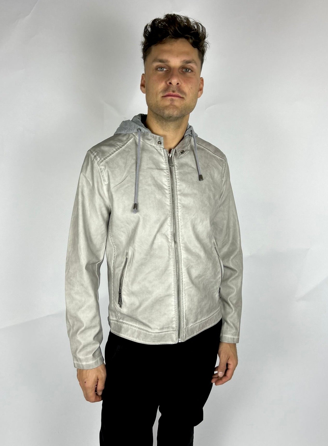 Giacca Eco-pelle, Grigio - Landek