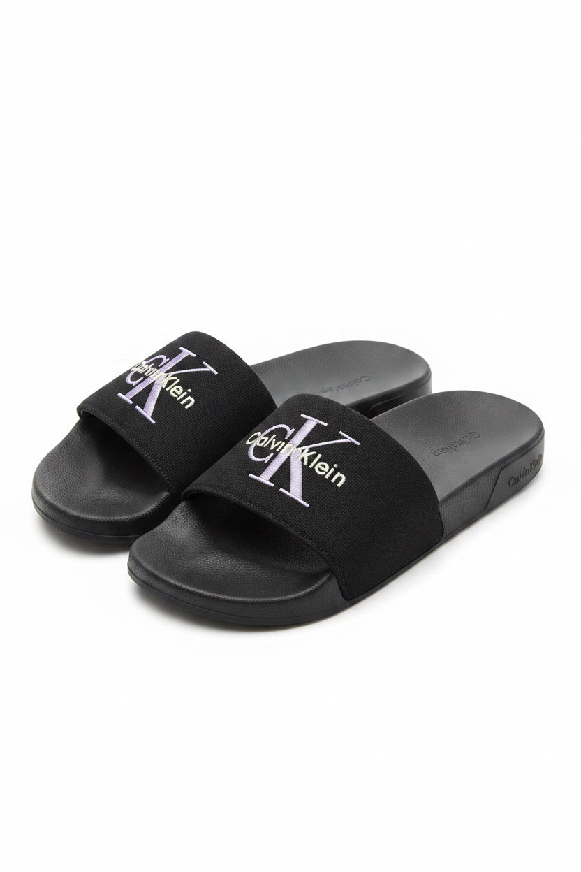 Ciabatta Tela Logo, Nero/Lilla - Calvin Klein