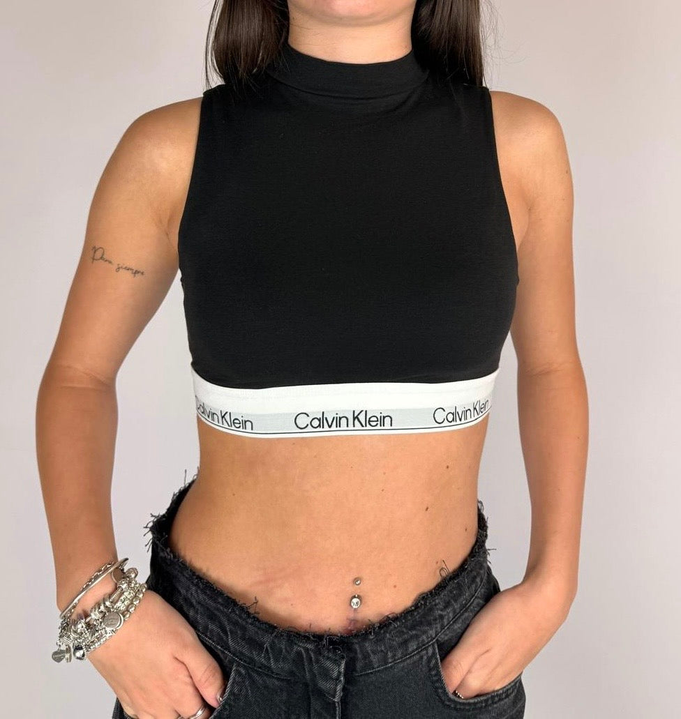 Top Colletto, Nero - Calvin Klein