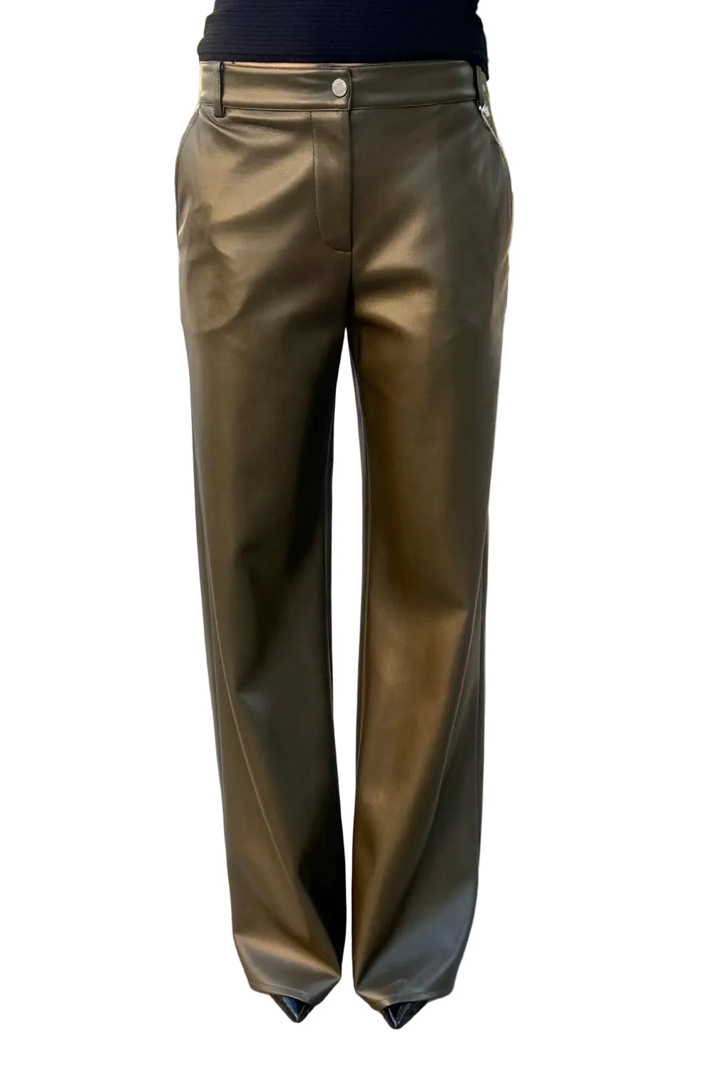 Pantalone Ecopelle, Verde Oliva - Patrizia Pepe
