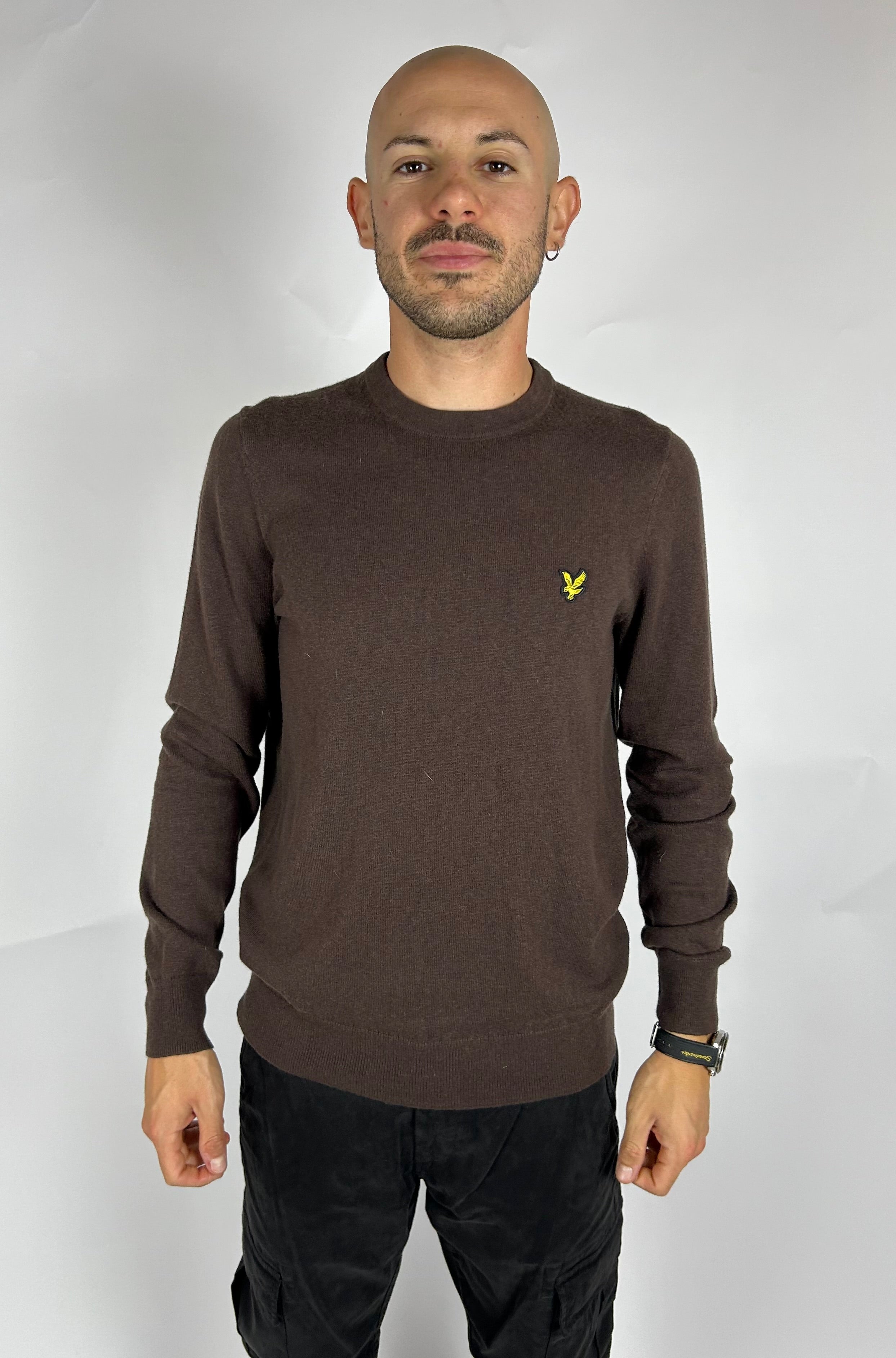 Cotton Merino Crew Neck Jumper, Espresso - Lyle&Scott