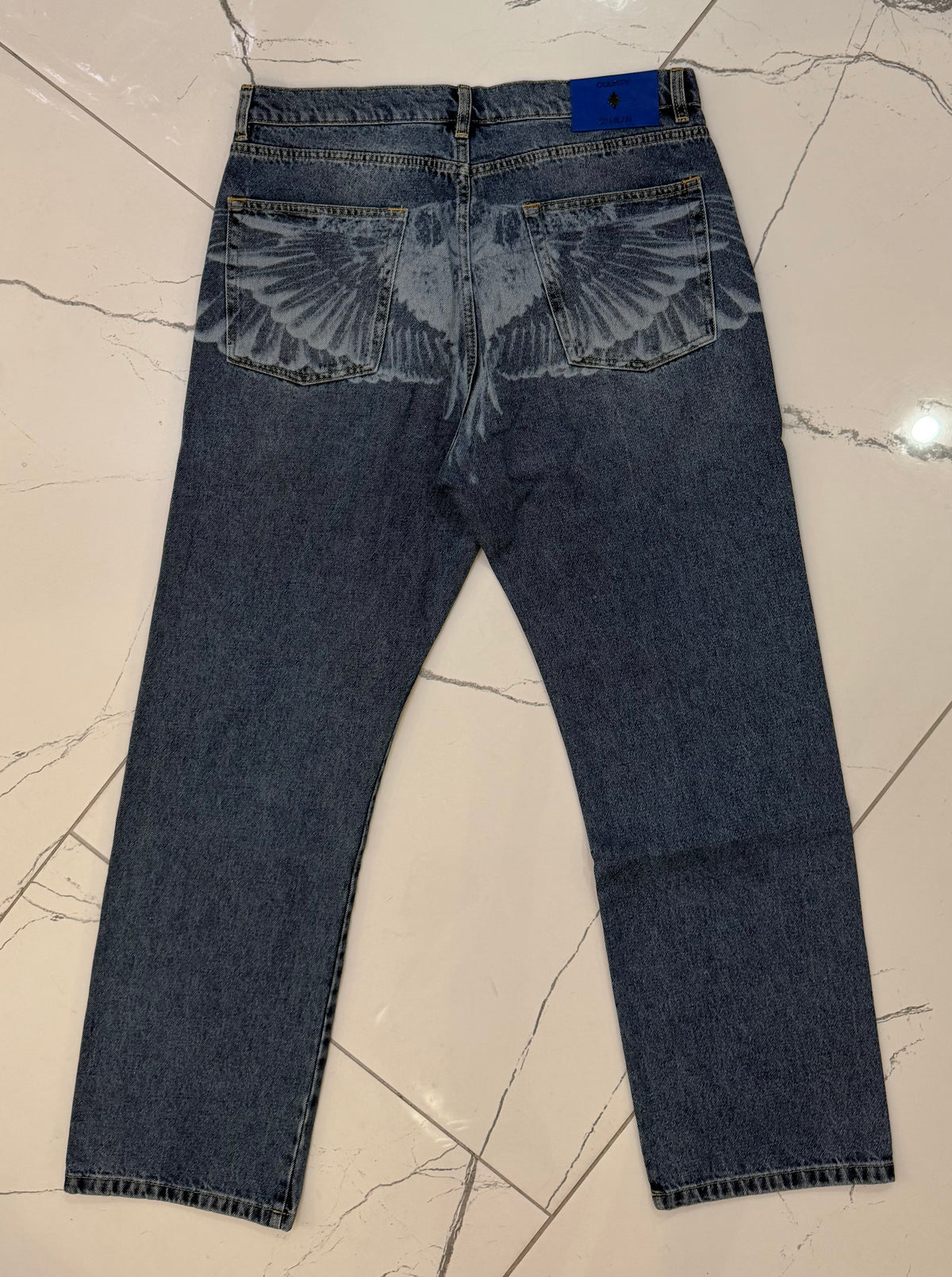 Denim Jeans Baggy Wings, Lavato Blu - County Of Milan
