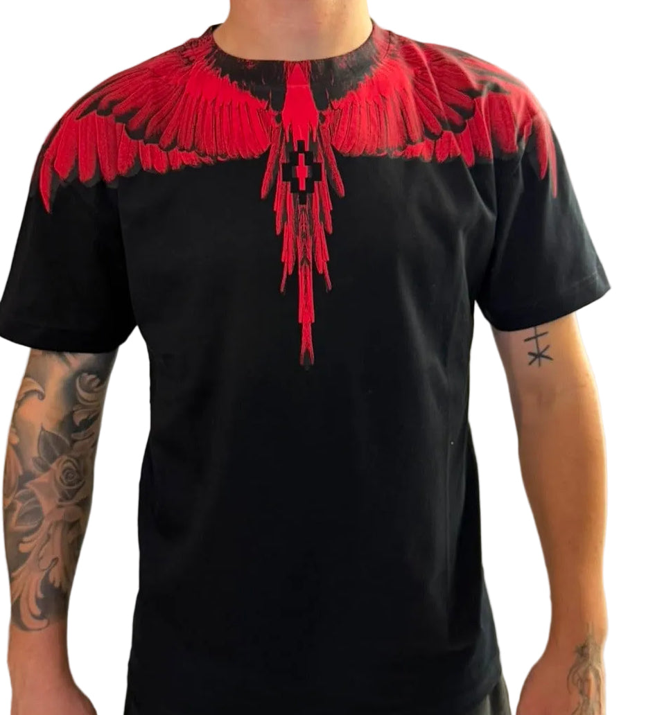 T-shirt Intense Red Wings, Nero - County Of Milan