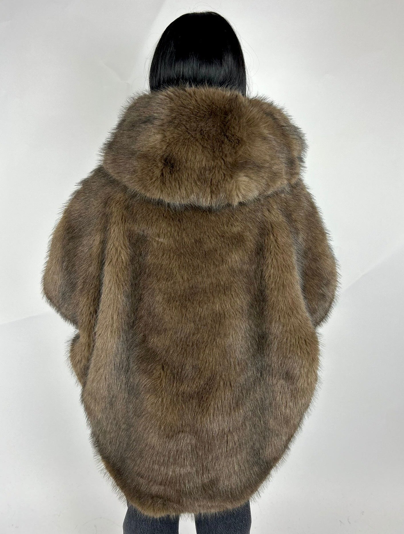 Eco-pelliccia Cappuccio, Castano - Nanebi