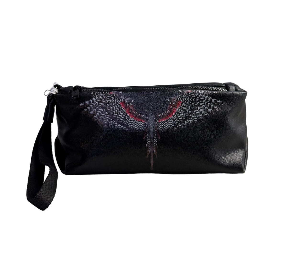 Borsello Double Zip Black/Red Wings, Nero - County Of Milan