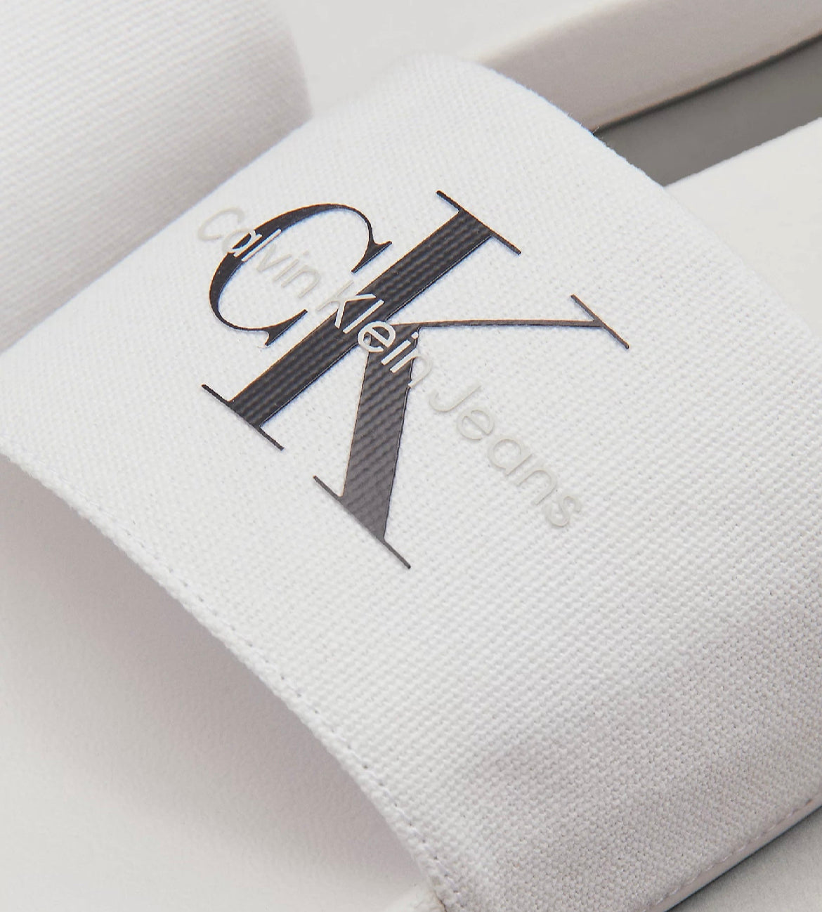 Ciabatta Tela Logo, Bianco/Nero - Calvin Klein