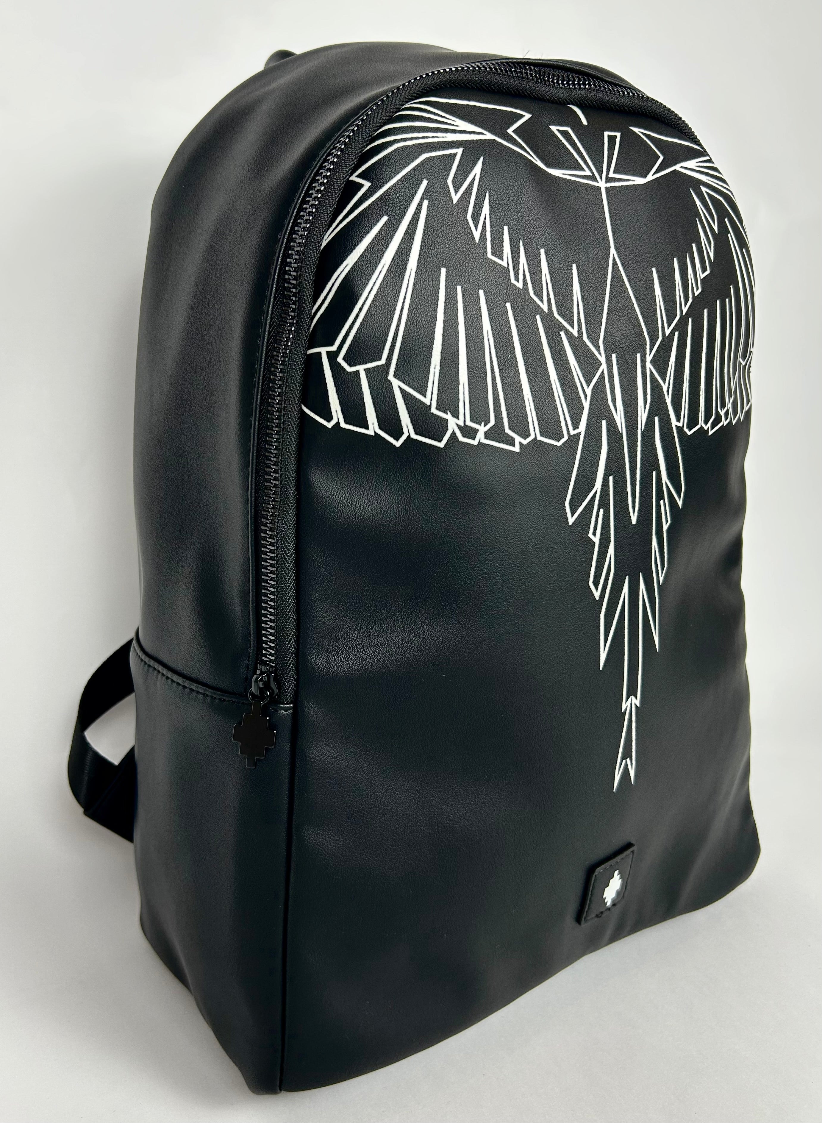 Backpack Ecopelle Stylized Wings, Jet Black - County Of Milan