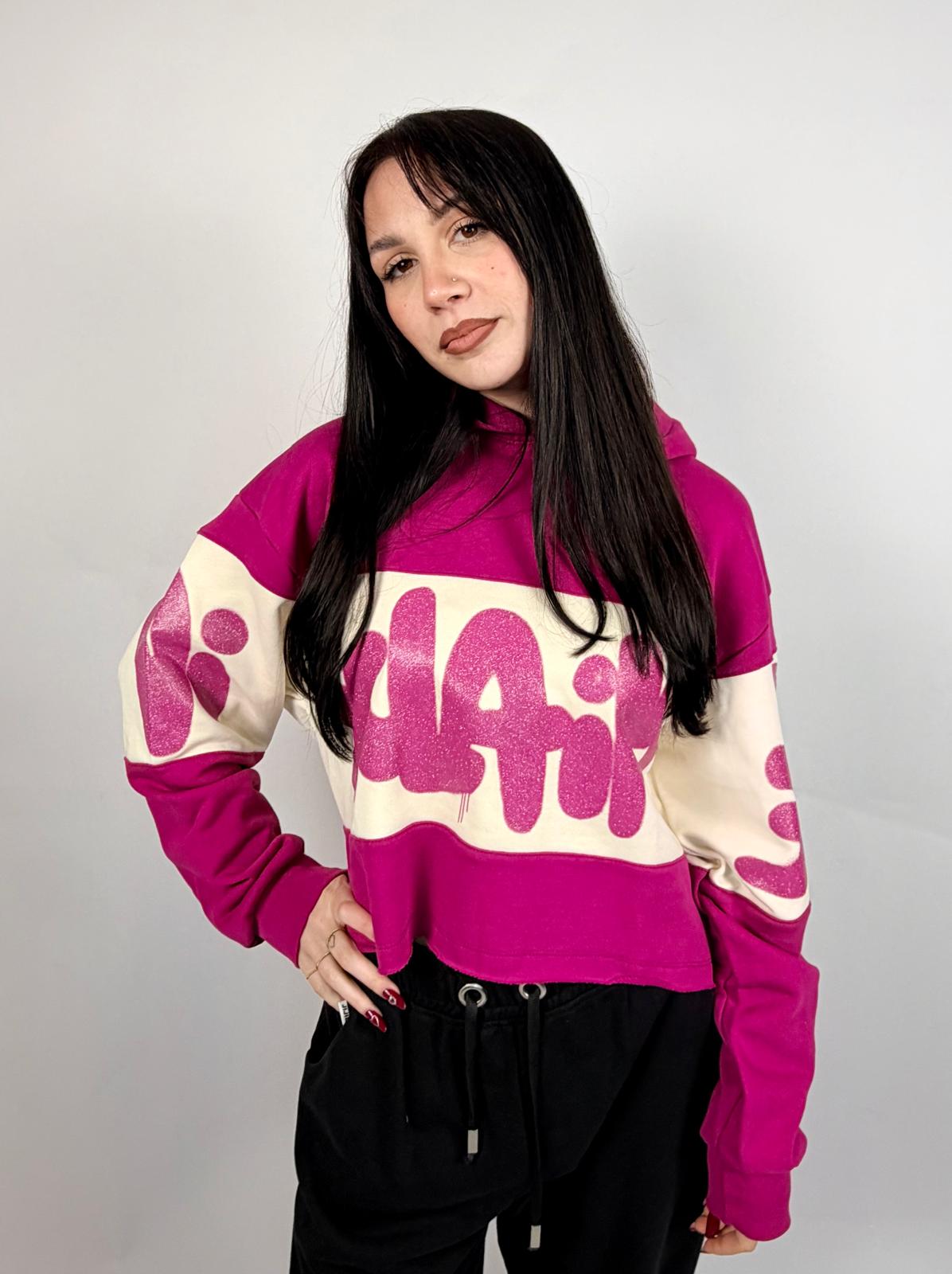 Crop Hoodie Fucsia - Disclaimer