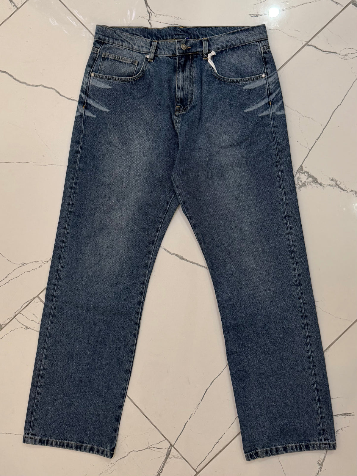 Denim Jeans Baggy Wings, Lavato Blu - County Of Milan