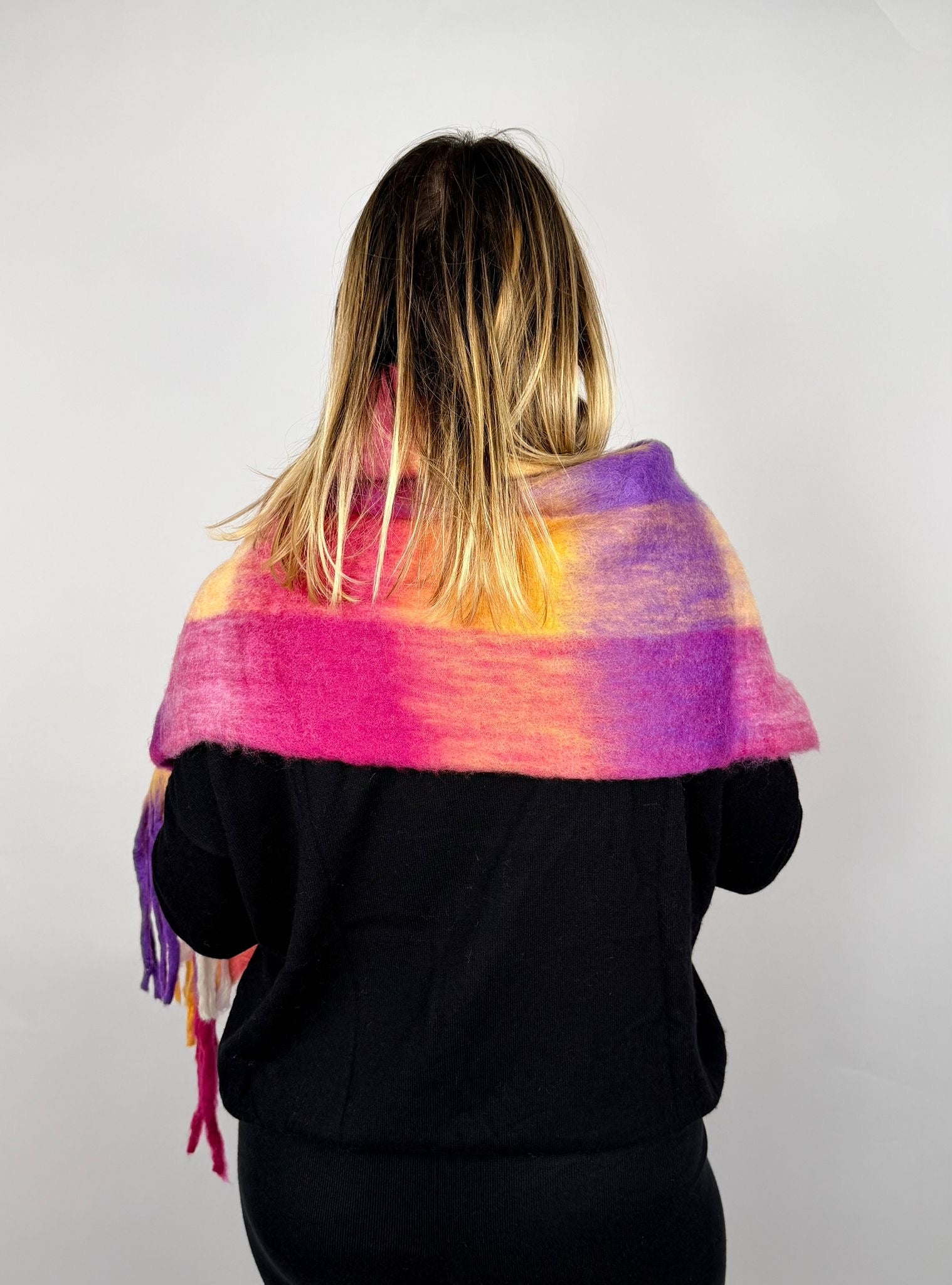 Sciarpa Quadri, Viola - AdrianWool