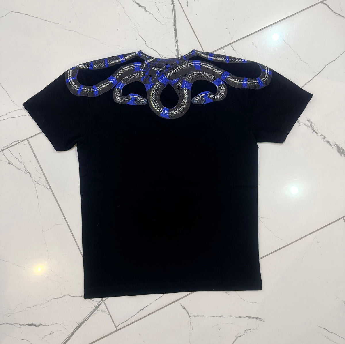 T-shirt Black/Blue Snake, Nero - County Of Milan