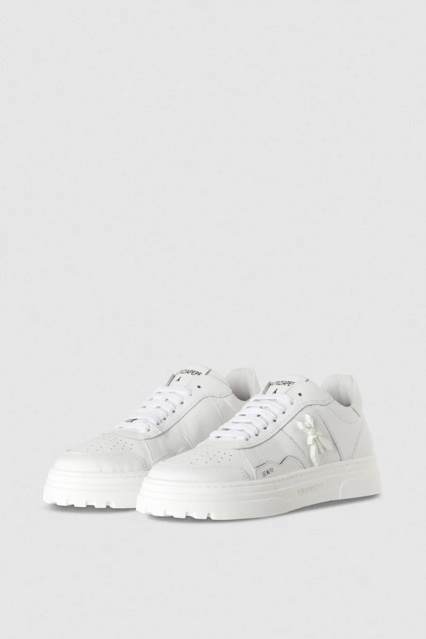 Leather Sneakers, White - Patrizia Pepe