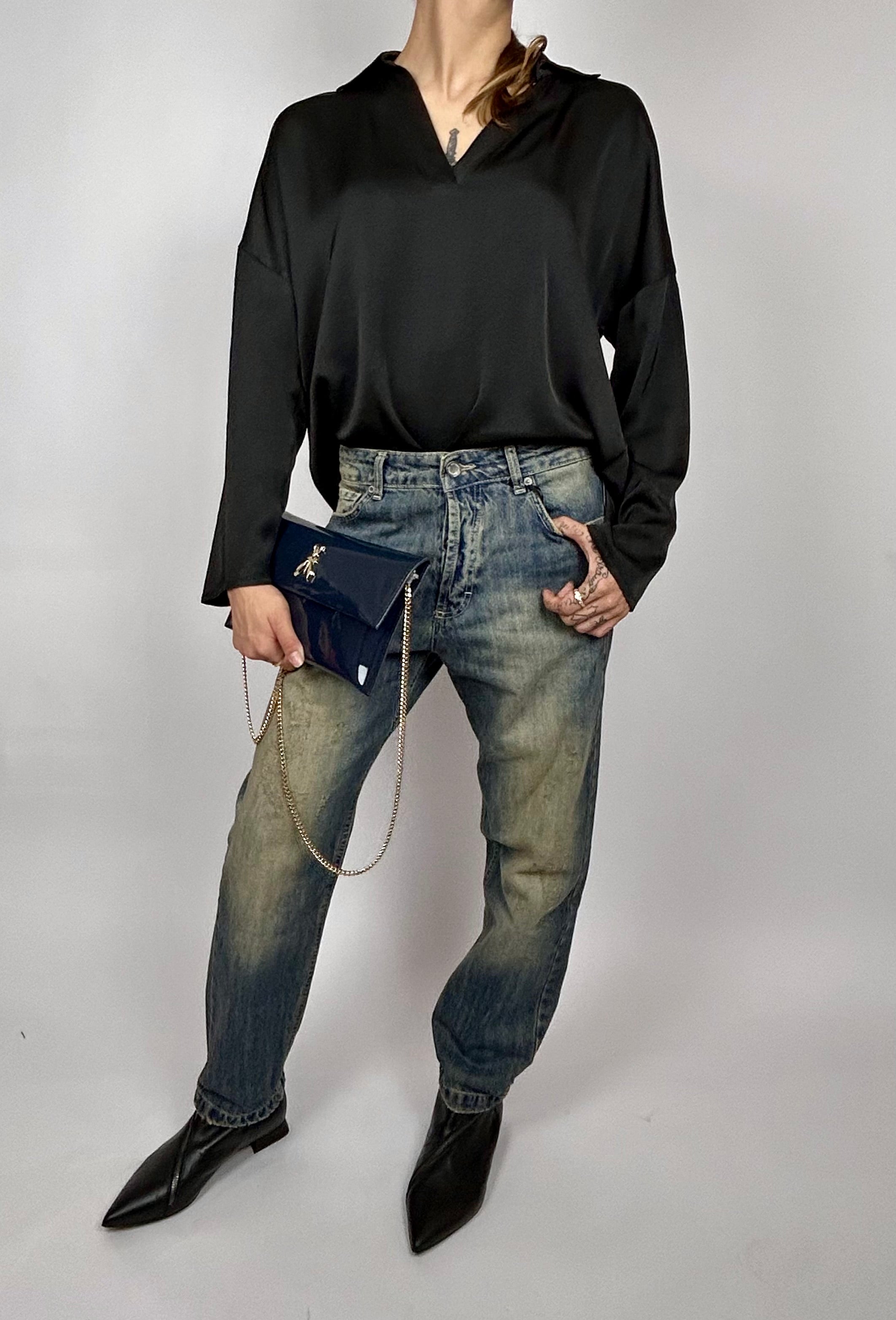 Blusa Viscosa Scollo V - Philia Loft