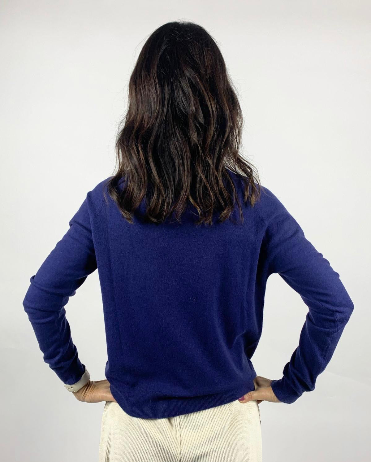 Dolcevita Incrociato, Blu Navy - White Wise