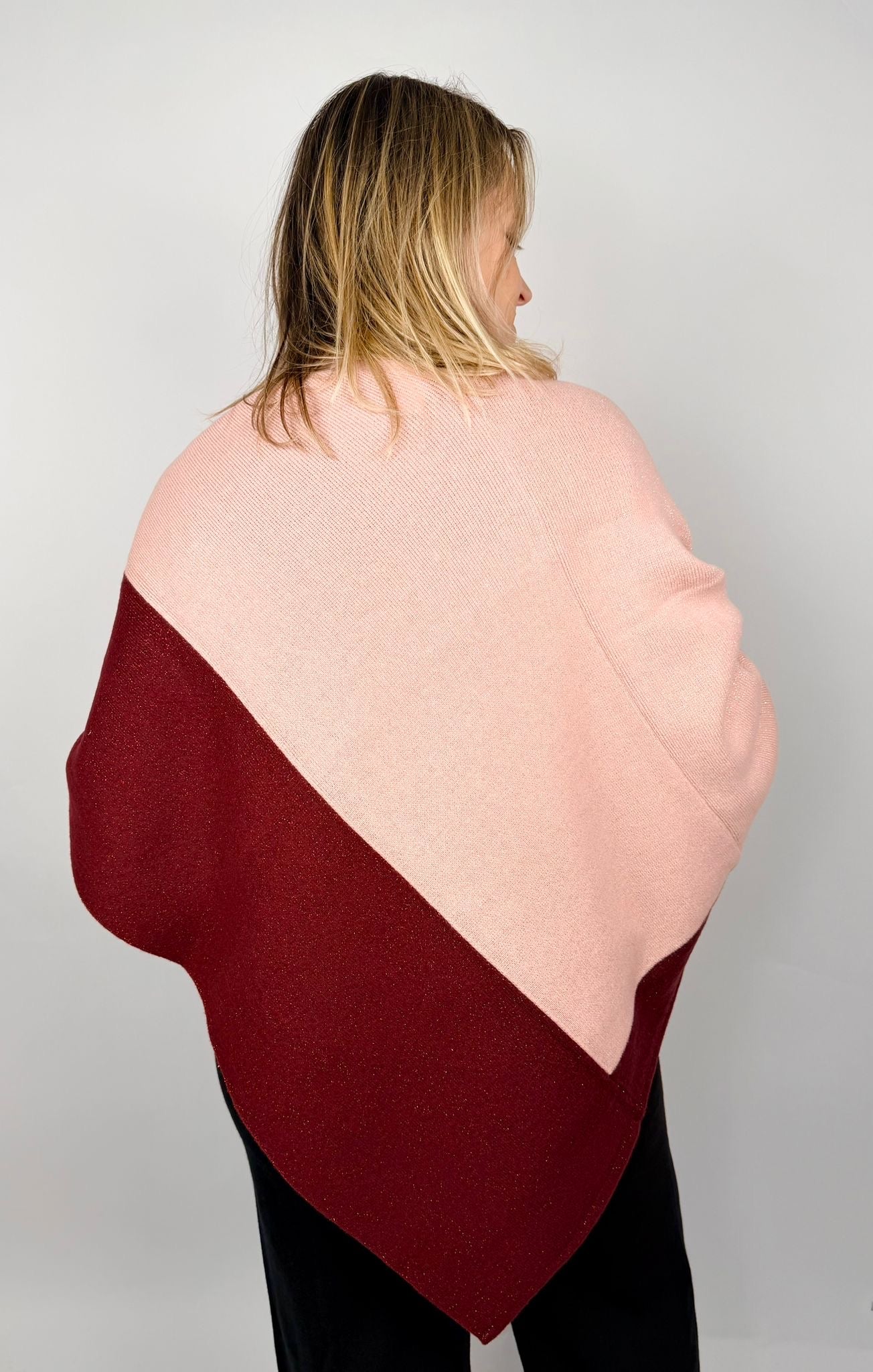 Poncho Lurex, Rosa - AdrianWool
