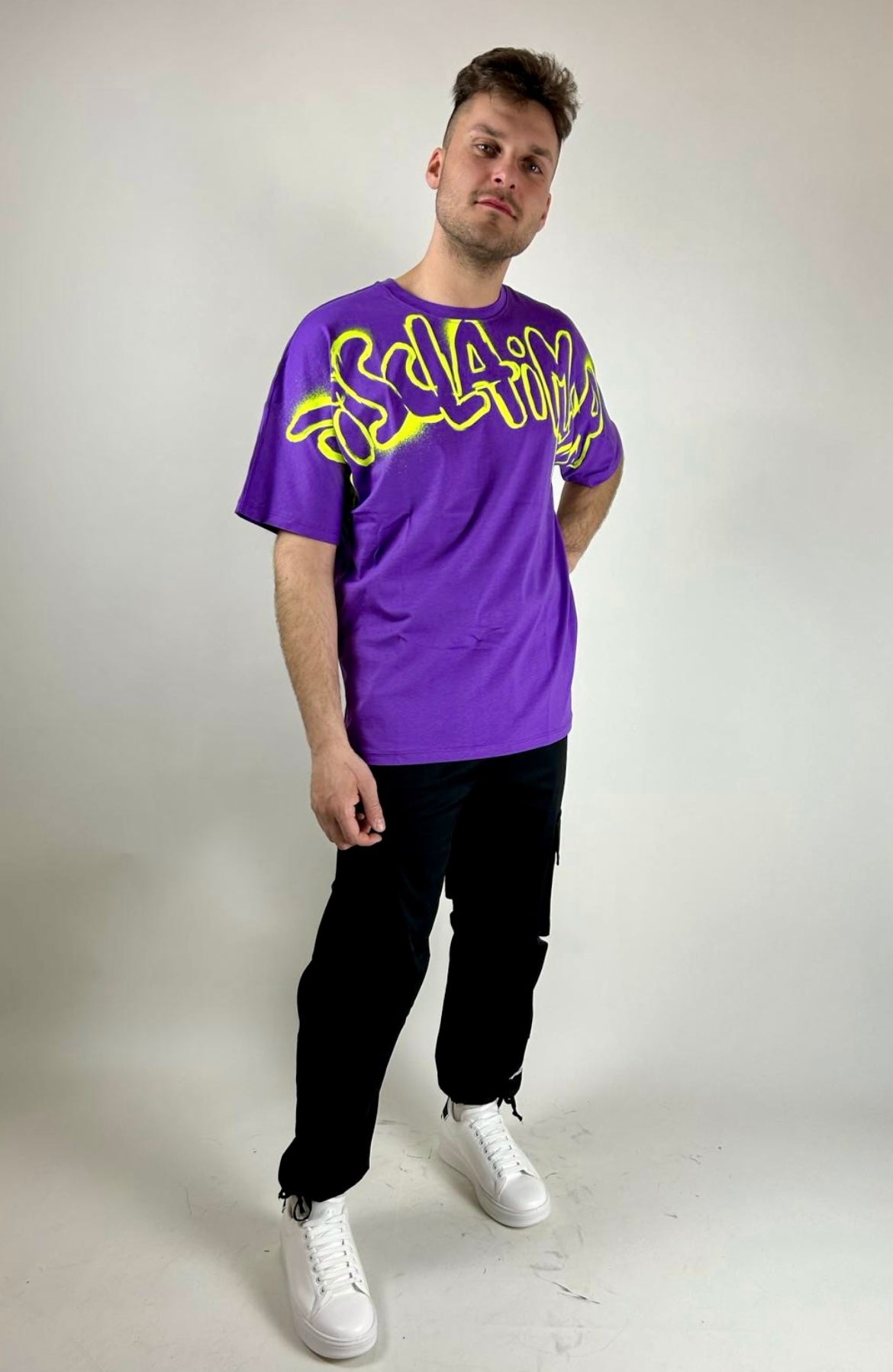 T-shirt Big Logo, Viola/Lime - Disclaimer