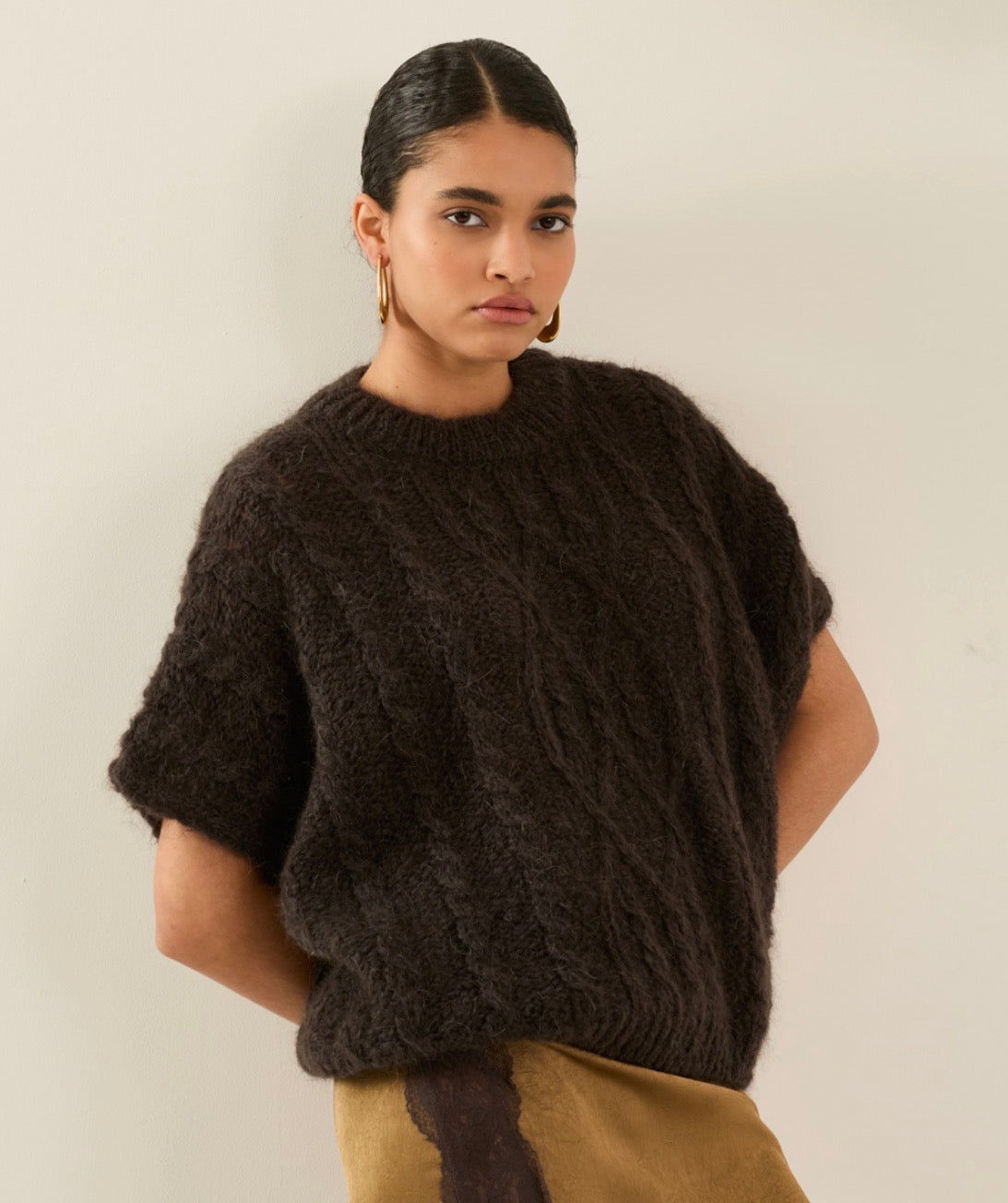 Maglione Smanicato In Mohair, Moro - Souvenir