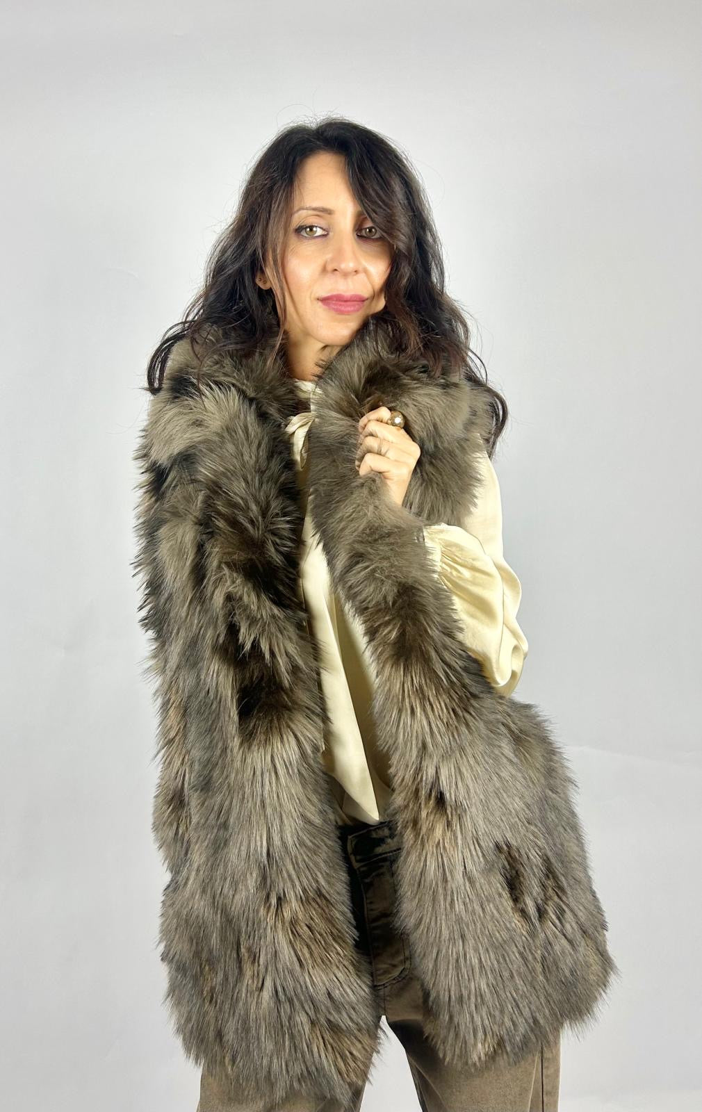 Eco Pelliccia Smanicato, Light Brown - Philia Loft