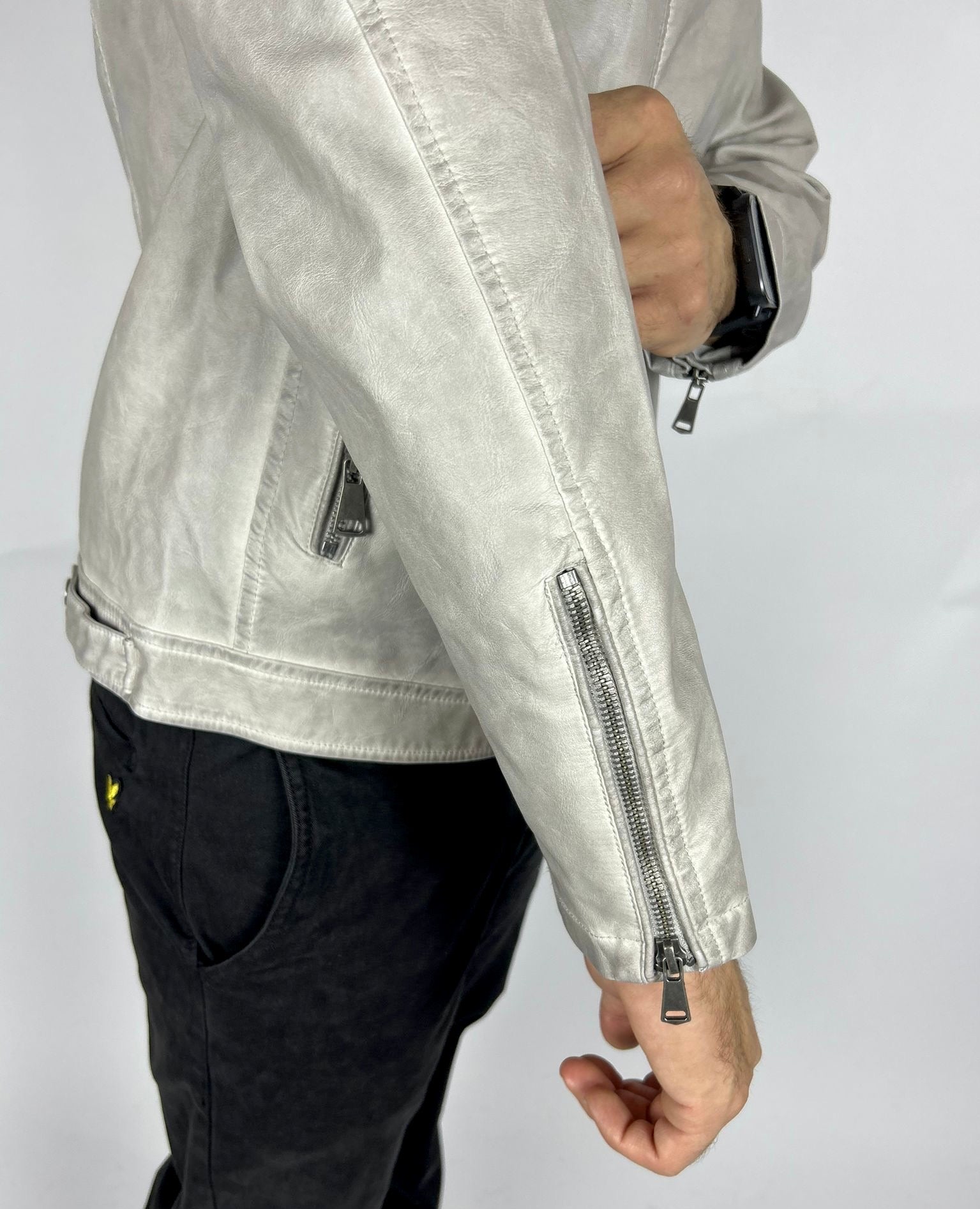 Giacca Eco-pelle, Grigio - Landek