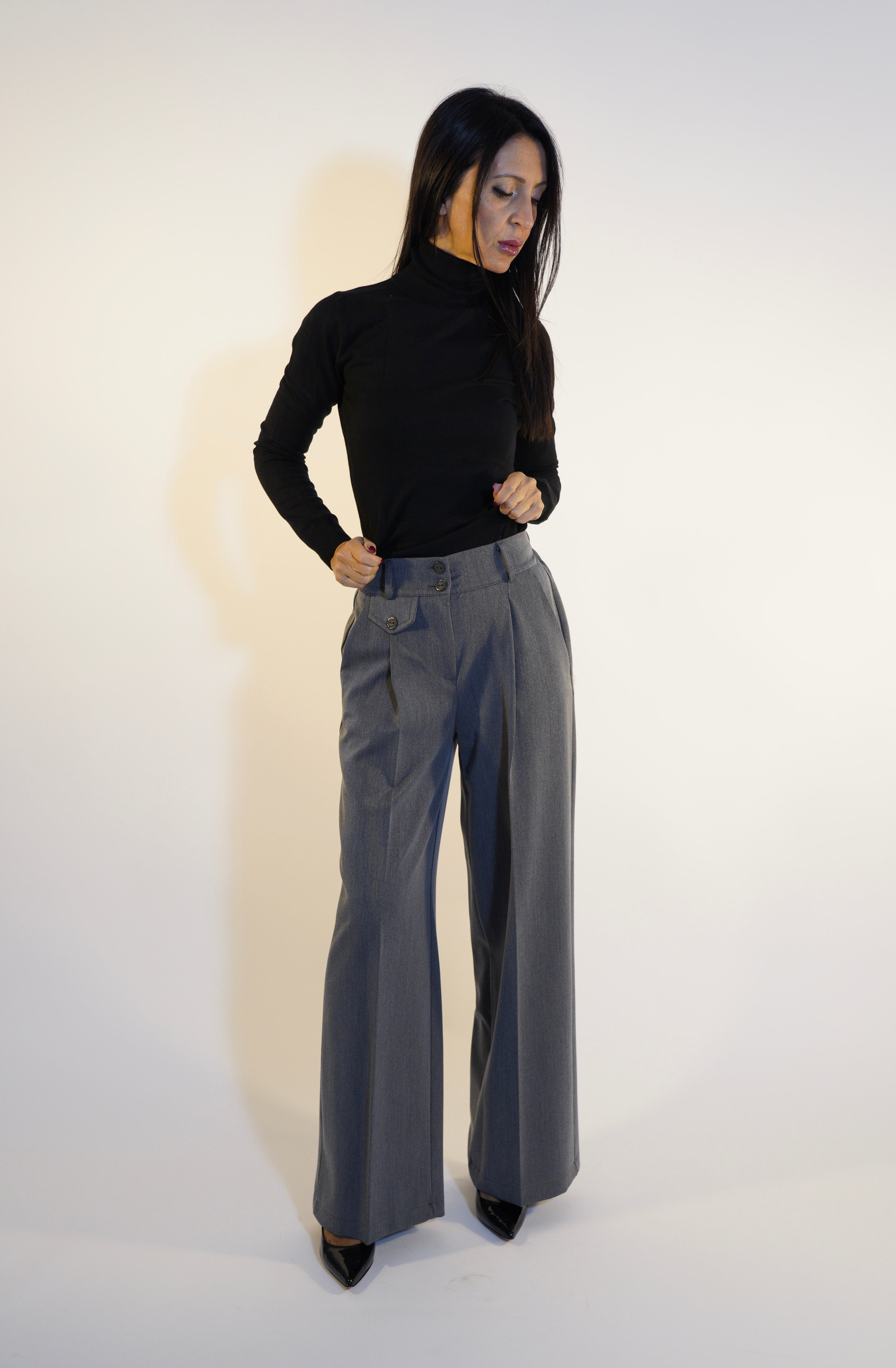 Pantalone Vita Alta, Antracite - Take Two