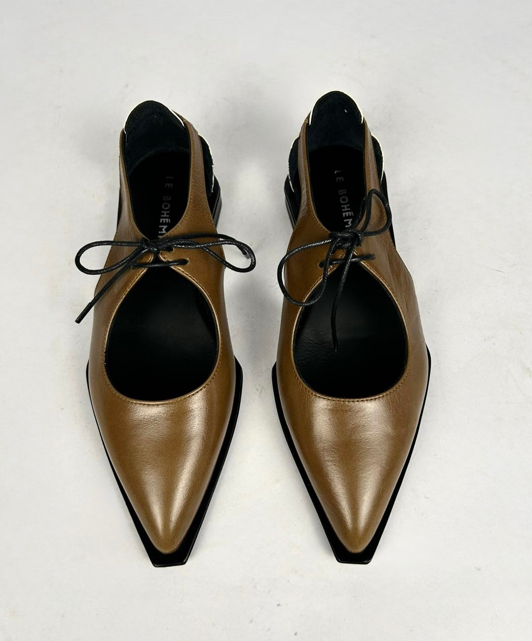 Mocassino aperto in pelle cioccolato e burro - Le Bohemien