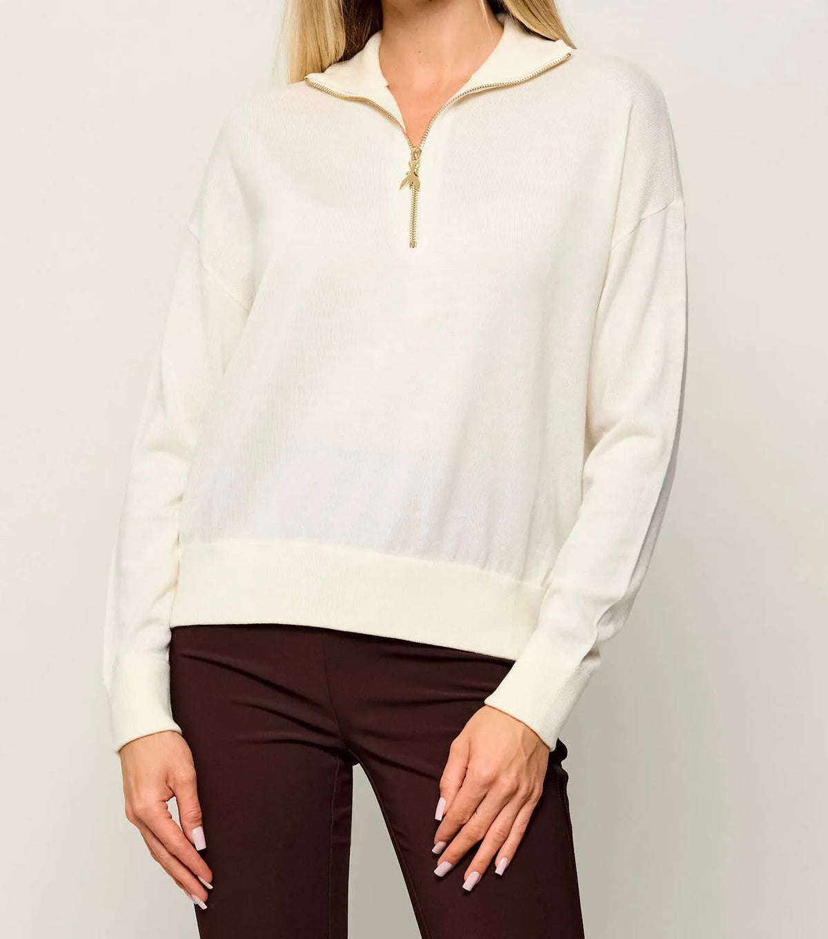 Maglia In Lana Con Zip, Vanilla Ice - Patrizia Pepe