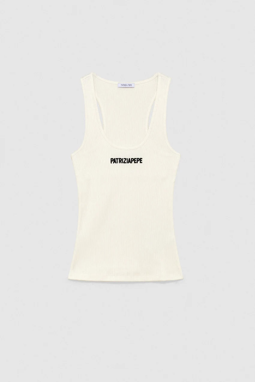 Canotta Costine, Bianca - Patrizia Pepe