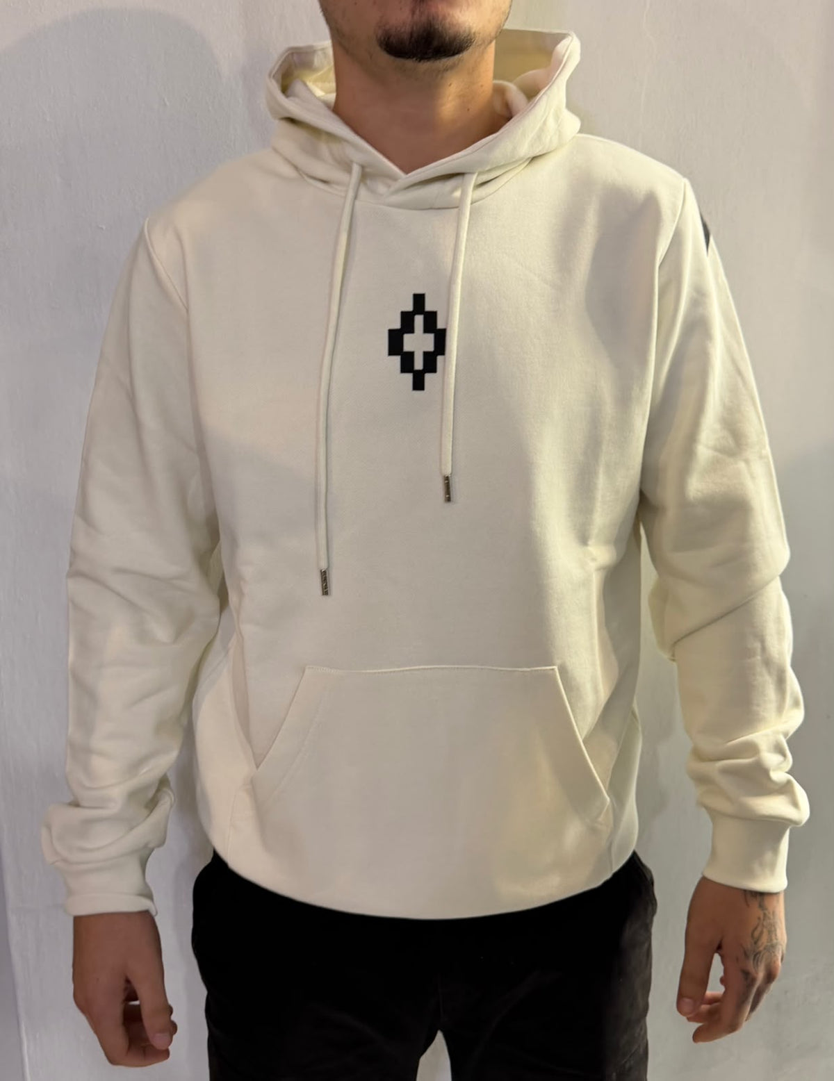 Hoodie Logo & Black/Green Wings, Bianco - County Of Milan