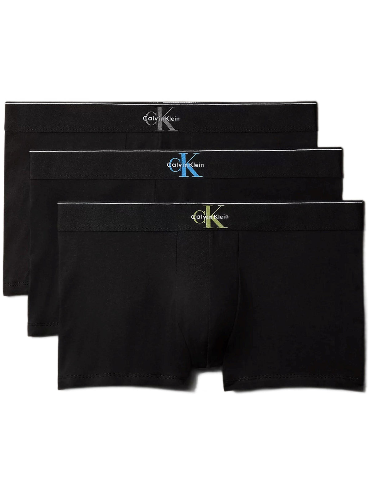 3PACK Boxer Graphic Monogram Cotton Stretch, Nero/Colore - Calvin Klein